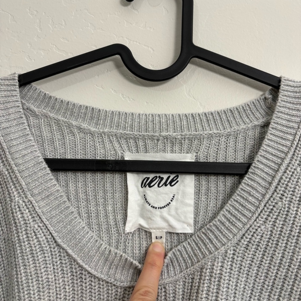 Aerie Beyond Cropped Sweater oversized cotton grey
Size S - Picture 5 of 8